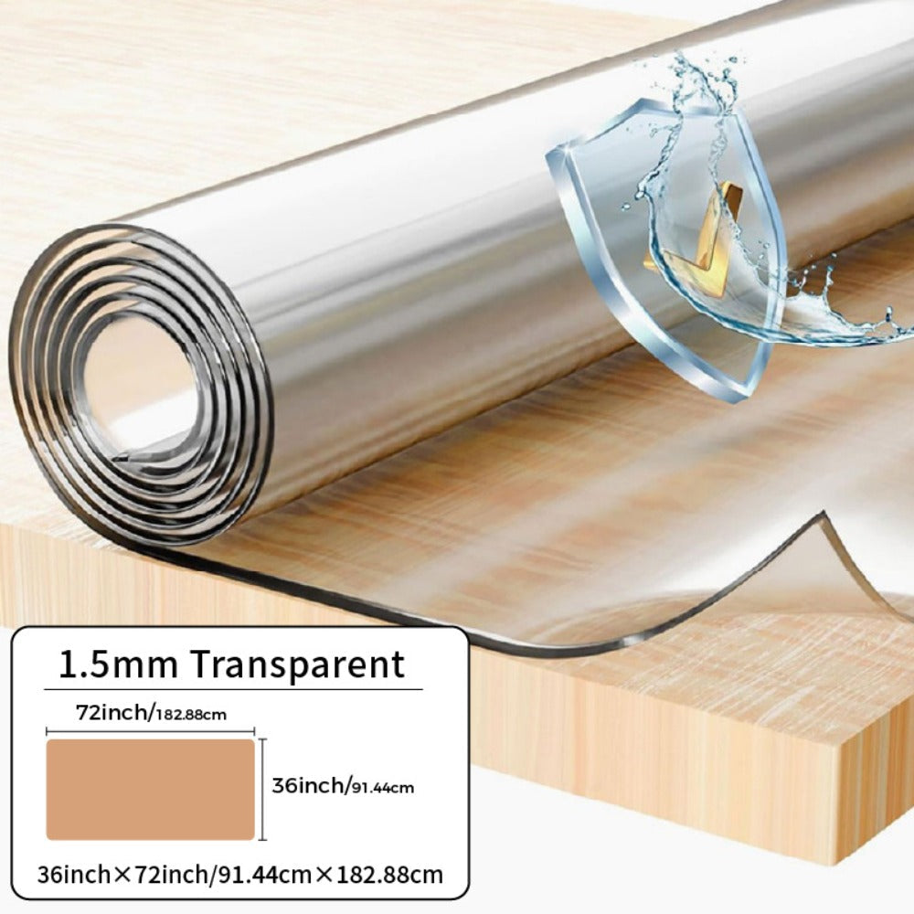 Clear PVC Tablecloth Table Protector 1.5mm Thick Transparent Table Cover Heat Resistant Scratch Resistant Waterproof Desk Mat for Dining Table Home Office Restaurant Coffee Table M - product image 32