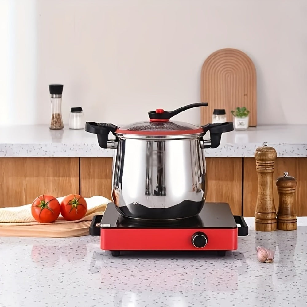 Stainless Steel Quick Cooking Pot with Lid Large Capacity – Food-Grade Non-Stick Scratch-Resistant Saucepan | Induction & Gas Stove Compatible Stew Soup Pot Even Heating Kitchen Co - product image 6