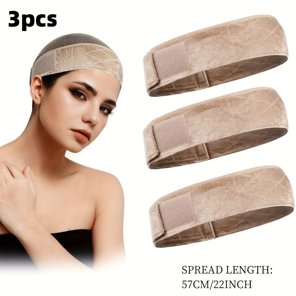 Velvet Wig Caps 3 Pack Women Adjustable Non-Slip Breathable Comfortable – Fits Lace Front Full Wigs Wig Stands Mannequin | Beige Black Brown Coffee | Daily Wear Wig Accessory Gift - product image 7