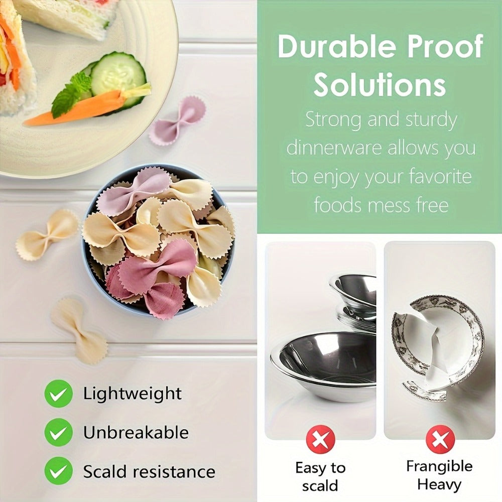 32pcs Wheat Straw Dinnerware Set for 8 - Unbreakable Plastic Plates Bowls Cups Set, Lightweight BPA-Free PP Tableware for Picnic Camping Outdoor, Modern Round Dishware for Home Par - product image 15