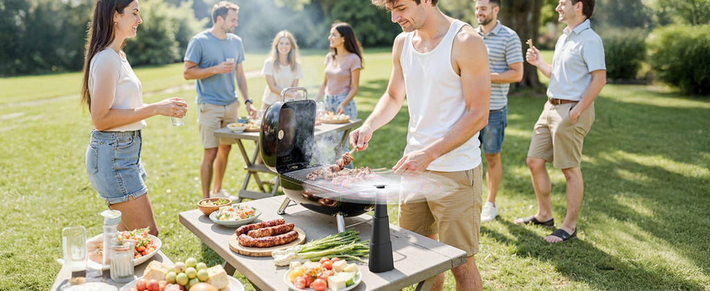 Outdoor Food Fan 4-Pack Battery Powered Silent Table Fan with Hook for Picnic BBQ Patio Party Restaurant Desktop Home Food Protection Black - product image 16