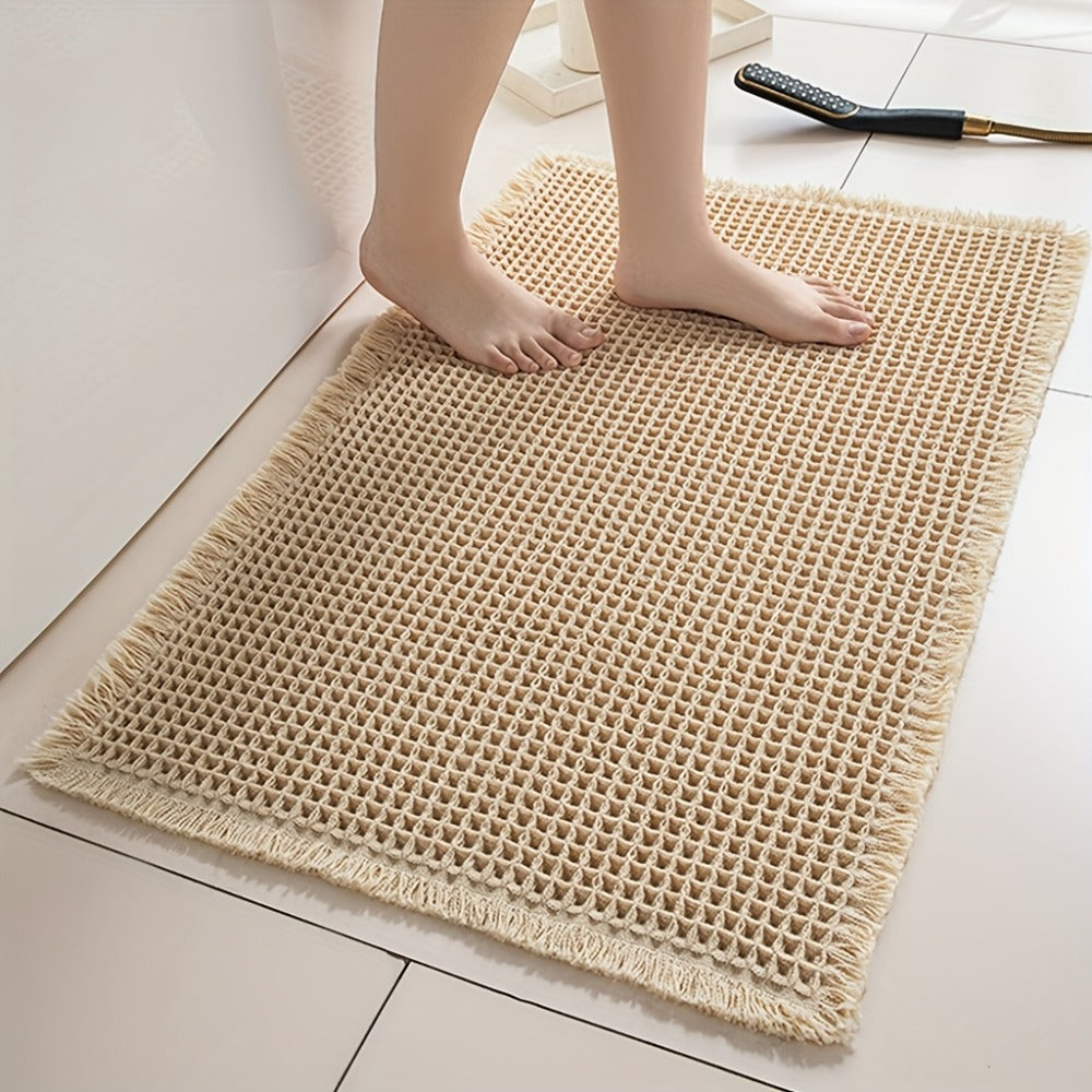 Non-Slip Bath Mat with Tassels Super Absorbent Ultra Soft Machine Washable Bathroom Rug with Anti-Skid Backing 2 Sizes - product image 7