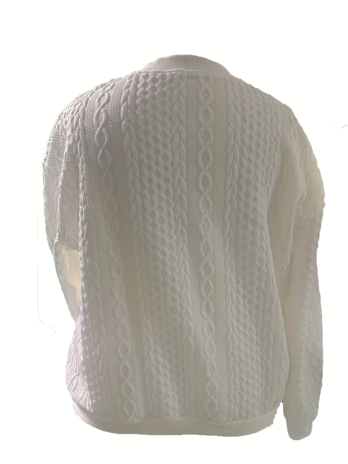 Plus Size, Plus Size Zip Up Textured Solid Jacket, Casual Long Sleeve Outerwear for Fall & Spring, Women's Plus Size Clothing - product image 9