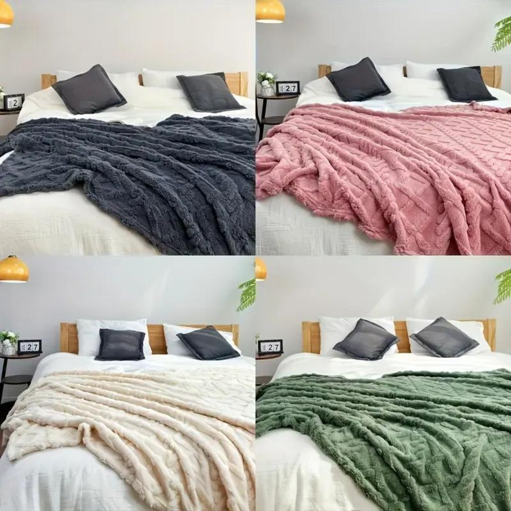 3D Plush Dense Weave Fleece Blanket – Ultra-Soft Warm Throw for Bed, Couch, Travel & Outdoor, Air-Conditioning Friendly, 3 Colors, 2 Sizes - product image 33