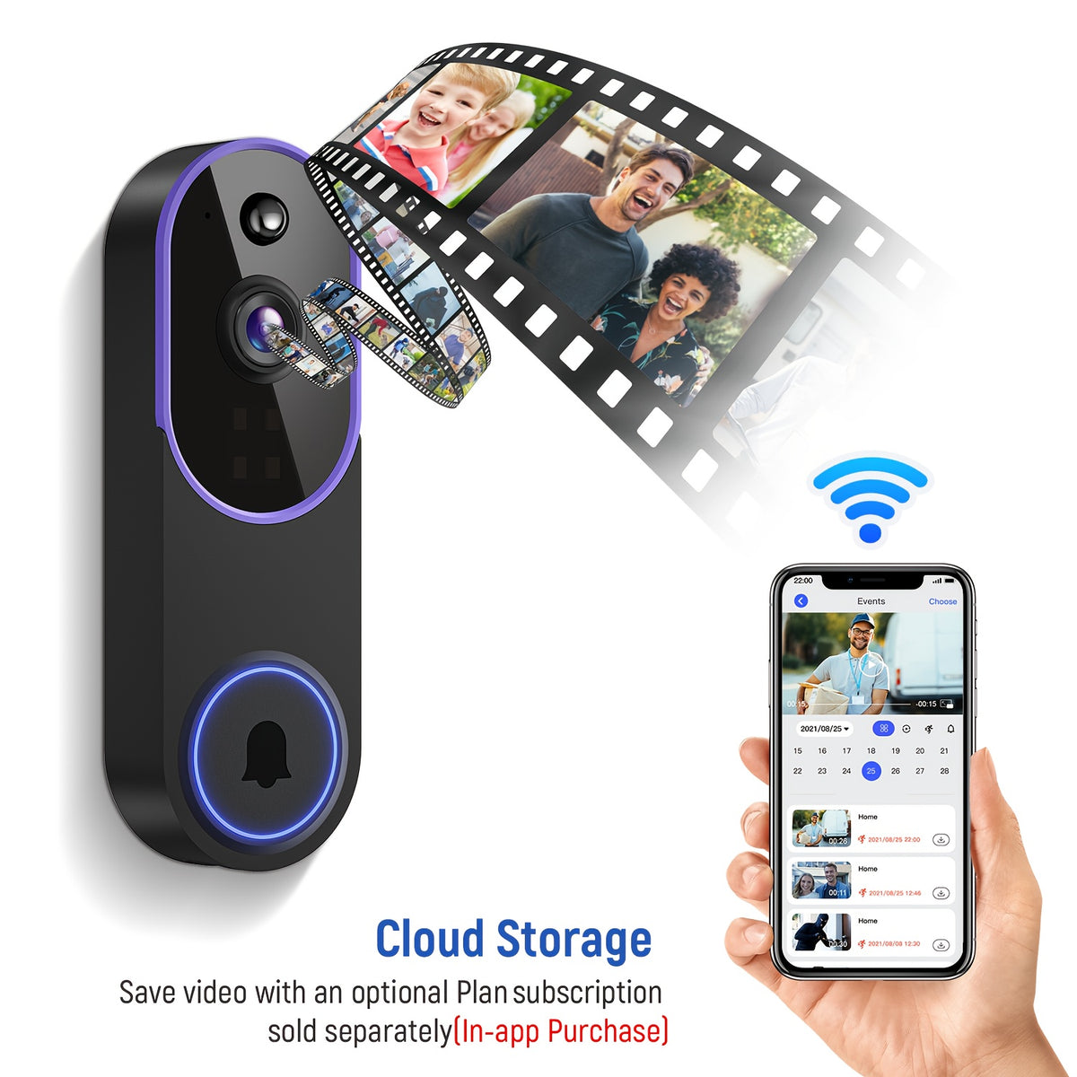 2K Wireless Camera, Multi-combination Smart Doorbell, 166° Wide-angle Video Surveillance, Two-way Voice Intercom, Cloud Storage, Support For Rechargeable - product image 10