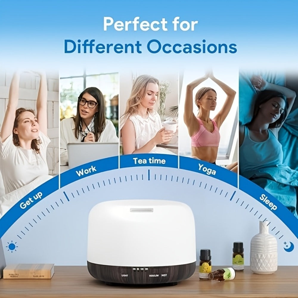 Essential Oil Diffuser 500ml with 10 Essential Oils 7 Color LED Aromatherapy Diffuser Humidifier Remote Control 4 Timer Settings Auto Shut-Off Ultra-Quiet for Home Office Bedroom L - product image 9