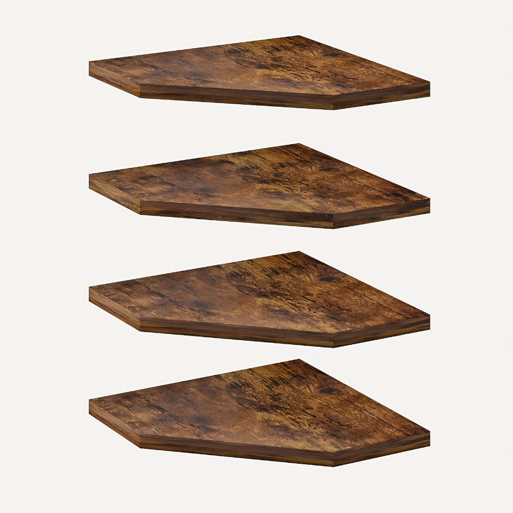 Floating Corner Wall Shelf 5-Sided Wall Mounted Storage Rack - Modern Display Unit for Bathroom, Kitchen, Bedroom & Living Room - Set of 2, 4 or 6 in Brown, Black or White - product image 8