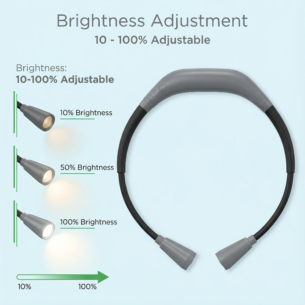 LED Neck Reading Light USB Rechargeable, 3 Color Modes Adjustable Brightness Hands-Free Book Light for Reading in Bed, Knitting, Crafts, Camping & Bedroom, Portable Wearable Neck L - product image 7