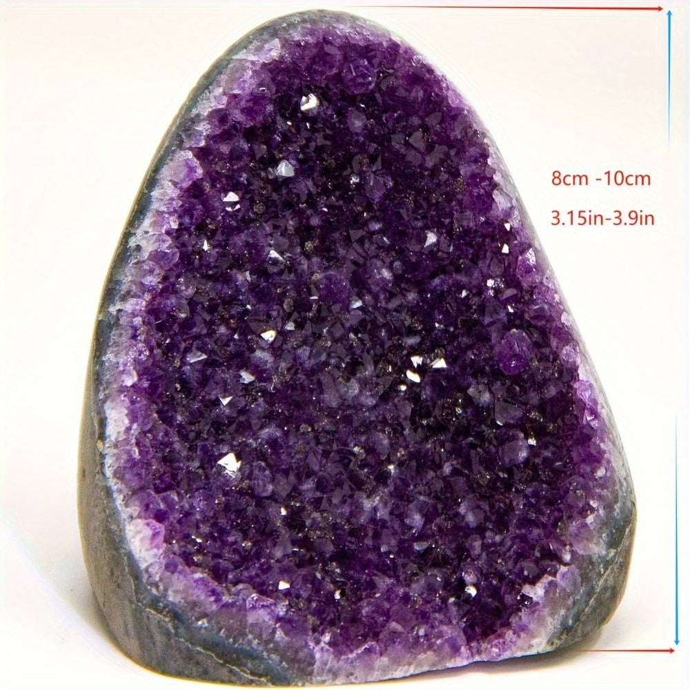 Amethyst Geode Natural Uruguayan Crystal | Polished Edge Display Stone for Home & Office Decor | Raw Crystal Cluster Specimen, Desk Accent, Healing Stone Gift, Tabletop Statement P - product image 3