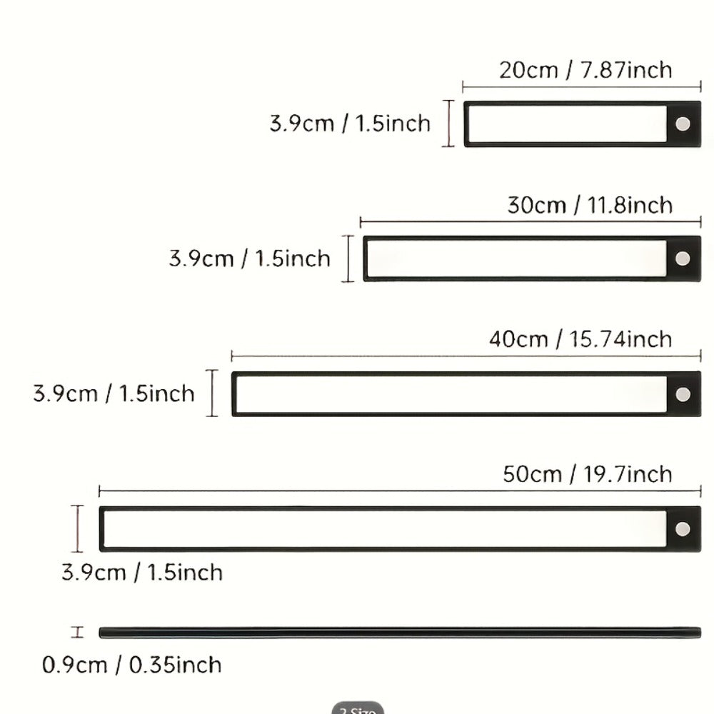 LED Motion Sensor Light USB-C Rechargeable 3 Color Temperatures Stepless Dimming Wireless Magnetic Under Cabinet Closet Night Light 1 2 4 Pack 20cm 30cm 40cm 50cm - product image 6