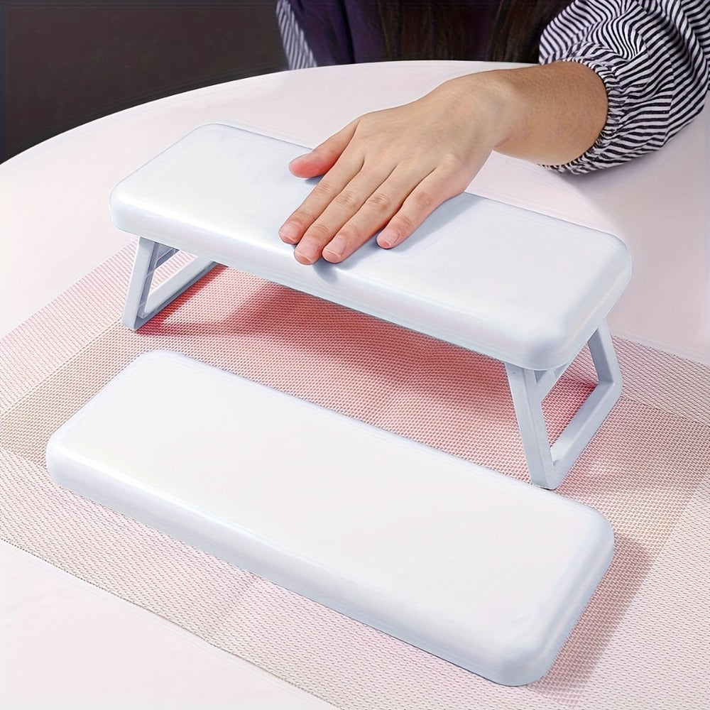 Folding Nail Armrest Hand Rest for Nail Technicians - Cushioned Wrist Support Pillow Bracket, Portable Manicure Table Stand, Professional Salon Nail Station Accessory, Pink White P - product image 9