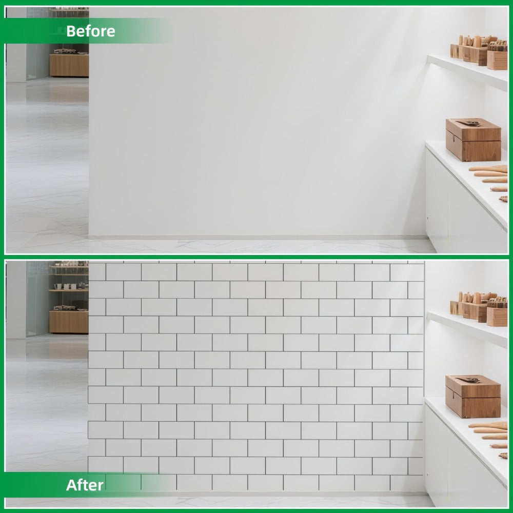Peel and Stick Subway Tiles 102 Pieces 3x6 Inch Glossy White PVC Self Adhesive Kitchen Backsplash Bathroom Fireplace Wall Panels Waterproof Heatproof Scratch Resistant DIY Remodeli - product image 6