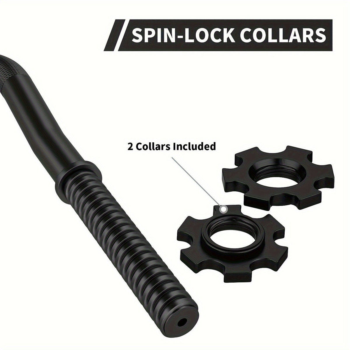 EZ Curl Bar 47" Olympic Barbell for Weightlifting Hip Thrusts Squats Lunges 1-Inch Weight Plates Home Gym with 2 Collars for Everyday Use
