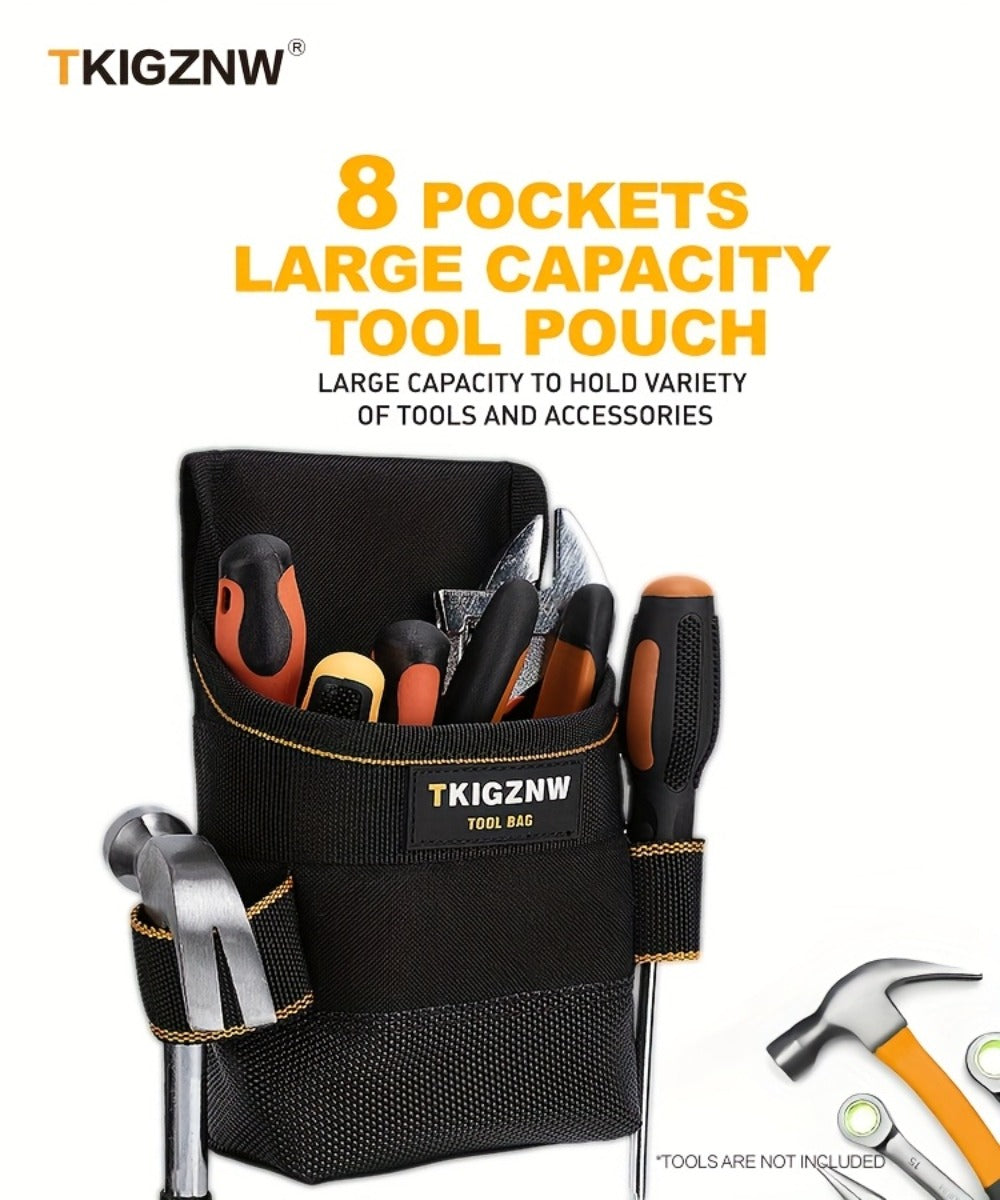 Tool Belt Pouch Heavy Duty Electrician | Adjustable Strap Multi-Compartment Organizer with Zipper | Professional Tool Bag for Plumbers Mechanics Electricians Equipment Storage - product image 11
