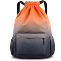Drawstring Backpack Gym Bag | 4 Gradient Colors | Large Capacity Nylon Cinch Sack with Strap Pocket, Lightweight Training & Outdoor Travel Bag for Men Women