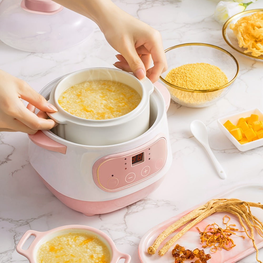 Electric Ceramic Stew Pot 1L 200W Anti Dry Burn 24H Intelligent Reservation Slow Cooker for Porridge Rice Soup Congee Small Family Individual Use - product image 3