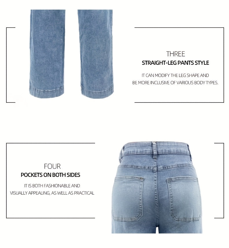 New Style Women's Leisure Straight-Leg Jeans with Laces and Multiple Pockets, Casual Fashion Denim Fabric Sweatpants Jeans Fit Women's Clothing - product image 7