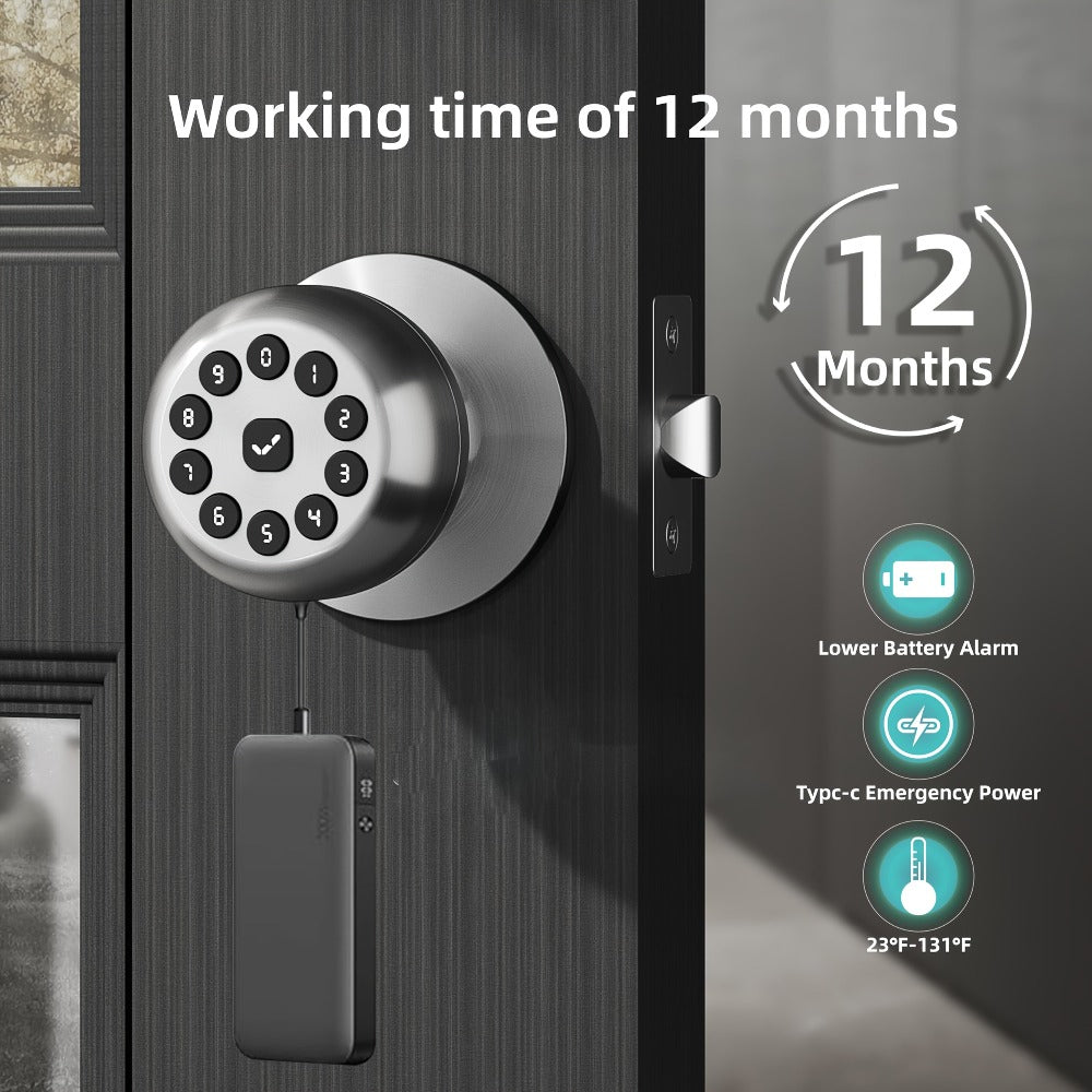 Smart Door Lock Keyless Entry – 3-in-1 APP + PIN + Key Access, Auto-Lock, Wireless Bedroom Door Lock with Durable Alloy Construction, Easy Installation, Holiday Gift for Family (Si - product image 7