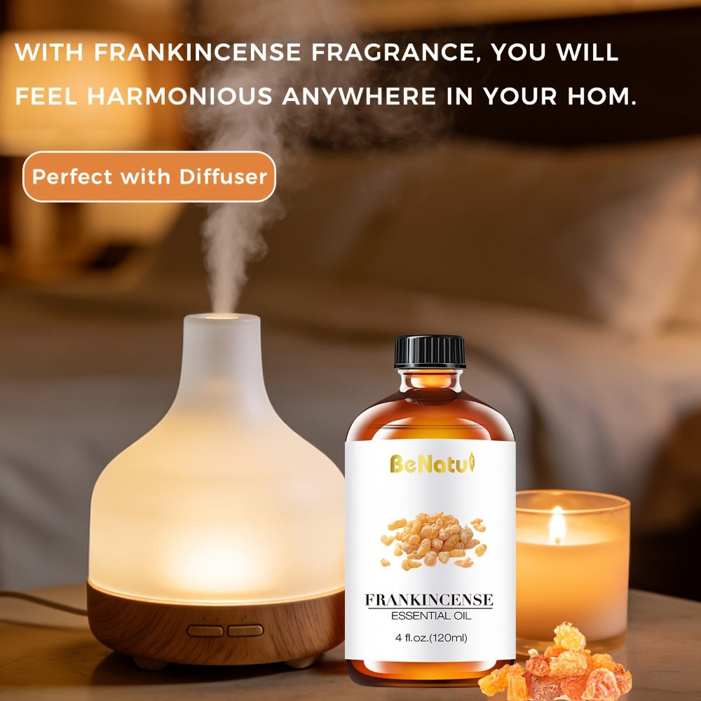 Pure Essential Oil Set 4.06 oz — Frankincense, Lemon, Lemongrass & Rosemary Oils for Massage, Bath, Hair, Skin & Nail Care, Aromatherapy Gift for Women, Mother's Day & Birthday Gif - product image 12