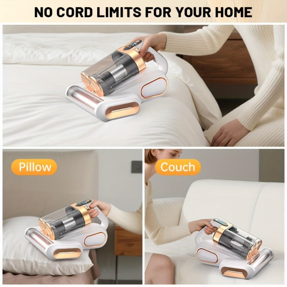 Mattress Vacuum Cleaner Handheld Bed Cleaner – 16KPa Strong Suction with UVC Light & Hot Air Heating, Deep Clean for Pillows, Sofa, Crib & Pet Hair, Double Cup Design, White or Pur - product image 14