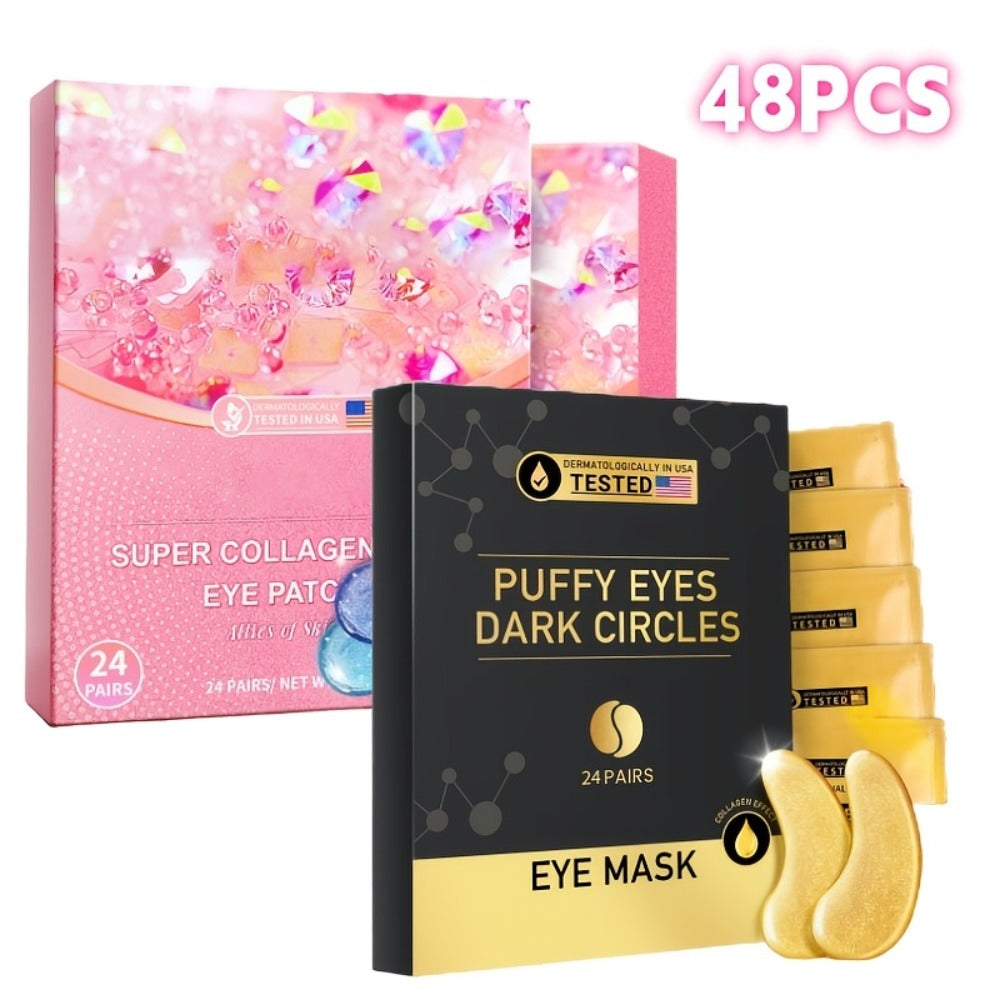 Under Eye Patches 24 Pairs Gold Collagen Hyaluronic Acid Glycerin – Hydrating Eye Mask for Dark Circles Puffiness, Luxury Skincare Gift Set for Women - product image 3