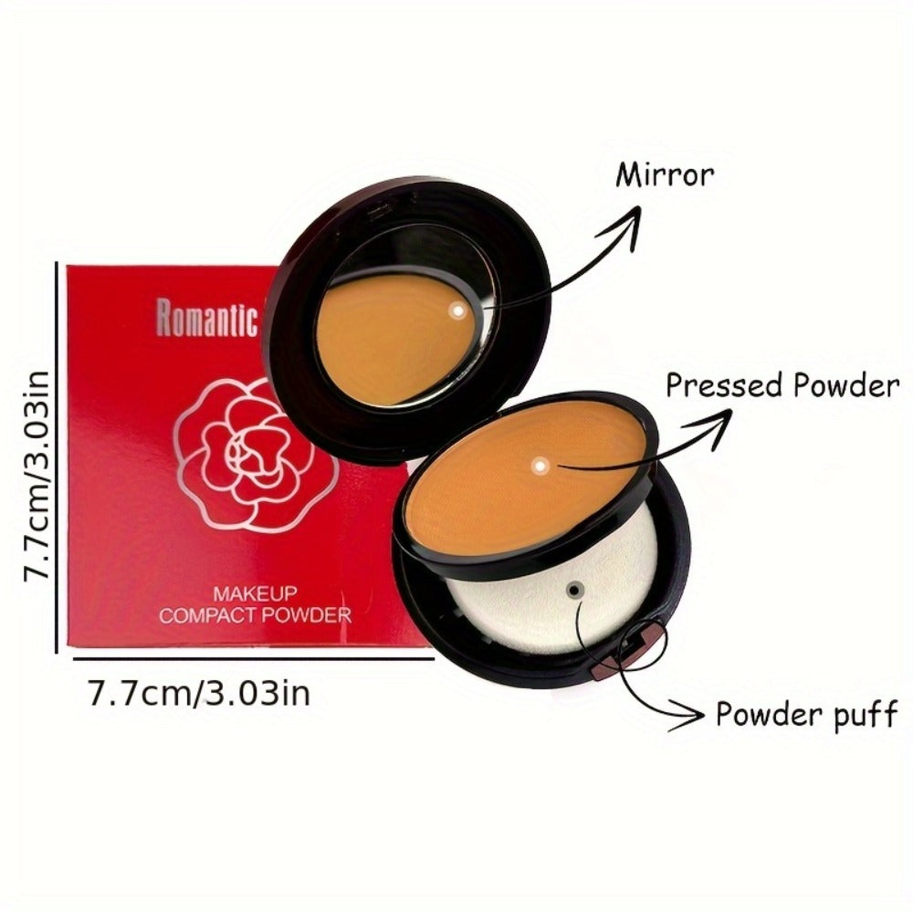 Pressed Powder Foundation Contour Matte Ful1l Coverage Oil Control Waterproof | 6 Shades Light to Dark | Blending Puff Included | 1-Pack & 2-Pack Duo Set Available - product image 6