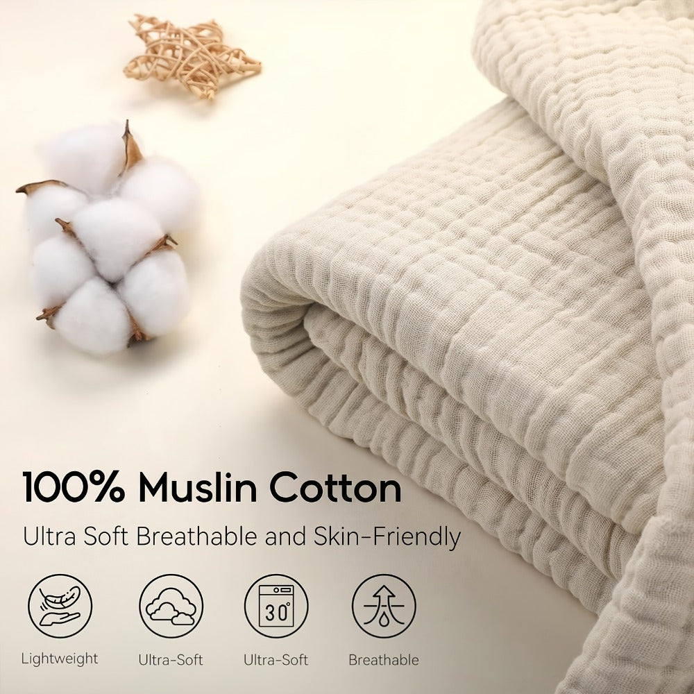 Morandi Cotton Muslin Blanket 6-Layer – Soft Gauze Throw for Couch & Bed, Lightweight Breathable All Season, Machine Washable, 6 Colors - product image 13