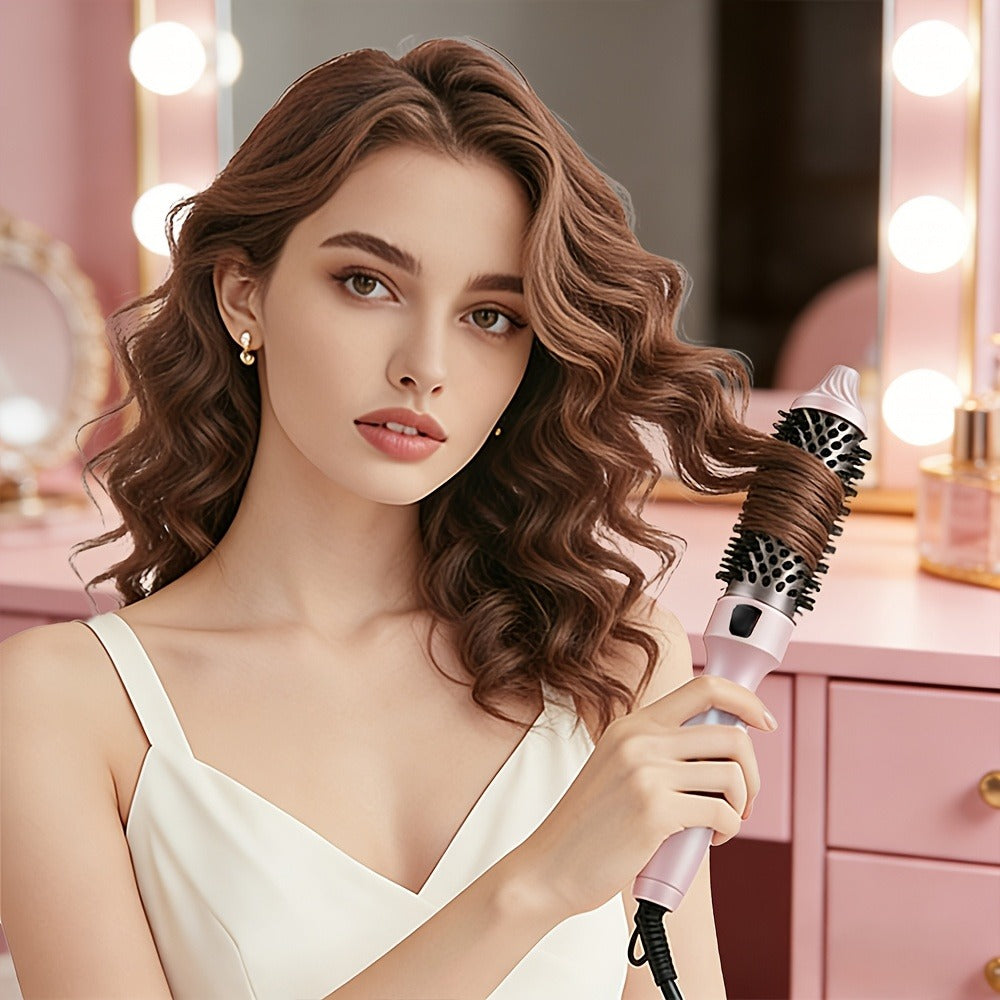 2-in-1 Hot Air Brush Straightener & Curler with Negative Ion Technology – Frizz-Free Blowout Brush with Adjustable Temp Control, Lightweight Travel Hair Styling Tool for All Hair T - product image 2