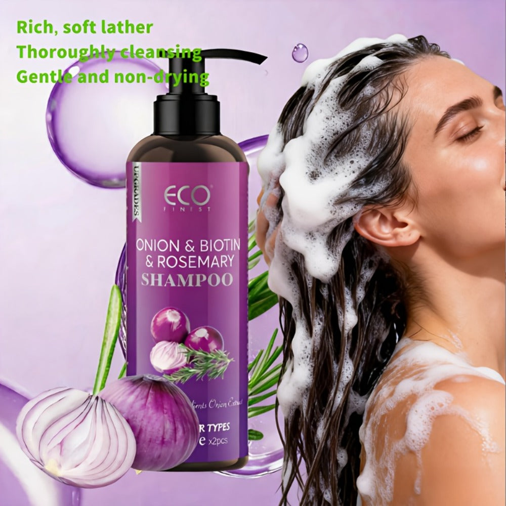 Onion Biotin Shampoo and Conditioner Set — Rosemary & Jojoba Oil, Anti-Dandruff, Strengthening & Nourishing for Dry Rough Damaged Hair, Promotes Hair Growth, Smoothing Formula, Men - product image 6