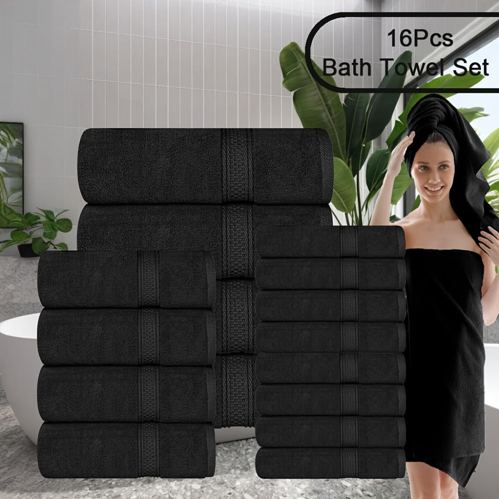 Luxury Soft Towel Set 8 or 16 Piece - Thickened Quick Dry Skin Friendly High Absorbency Bath Towels Hand Towels Washcloths | 13+ Colors | Home Hotel Travel Fitness Spa Gift Set - product image 16