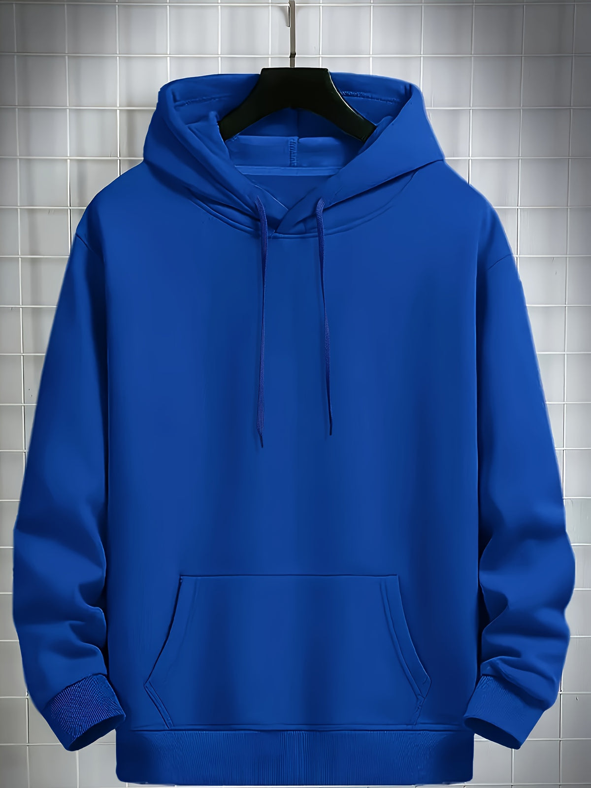 4 Simple Solid Color Hoodies with Kangaroo Pockets, Casual Hoodie for Men - product image 3
