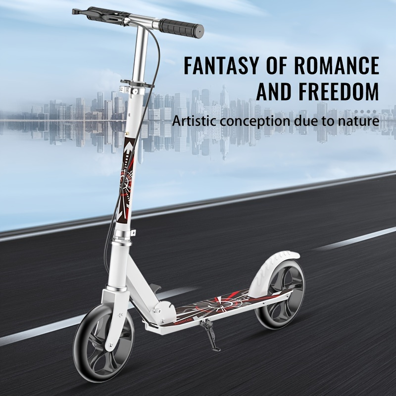 Front Suspension, Front Brake, Iron Frame, Space-saving Urban Commuter – Folding Kick Scooter for Adults & Teens 14+ - product image 5