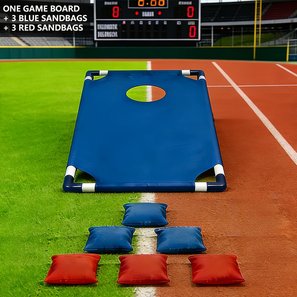 Portable Bean Bag Toss Game Set | 2 Collapsible Boards & 12 Bean Bags, Outdoor Party Backyard Camping Game for Kids & Adults | No Battery Required | Red & Blue - product image 3