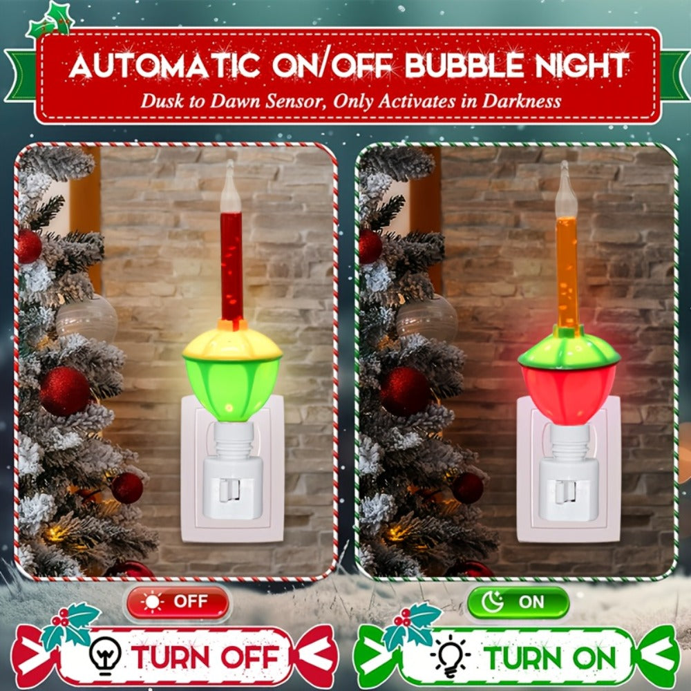 Christmas Bubble Lights 2 Pack Traditional Multi-Color Bubble Liquid Night Lights Plug-In Wall Light for Christmas Tree Thanksgiving Living Room Bedroom Corridor Holiday Decoration - product image 6