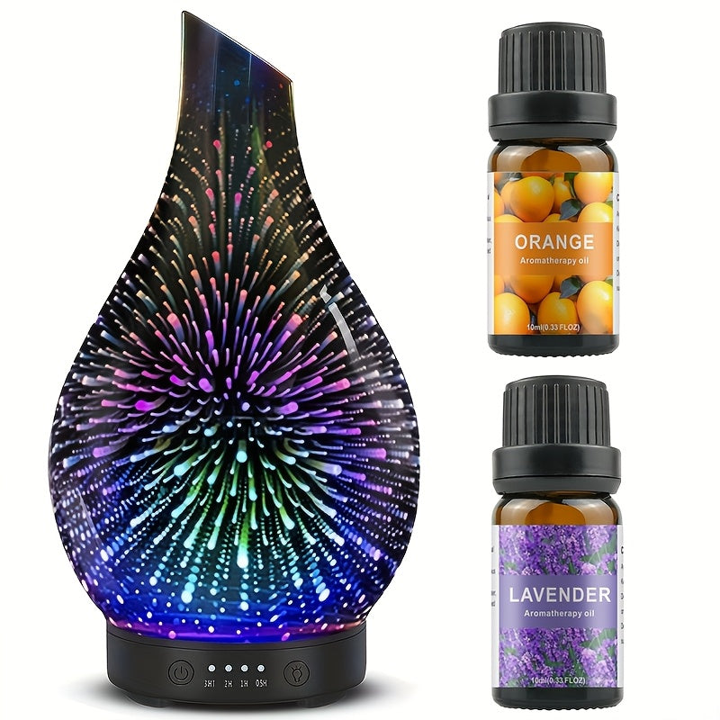 Essential Oil Diffuser Glass Ultrasonic Cool Mist Aromatherapy Diffuser – 4.06 oz Quiet Waterless Auto Shut-Off, 4 Timer Settings, 7 Color Night Light, Home Office Bedroom Use (Sil - product image 15