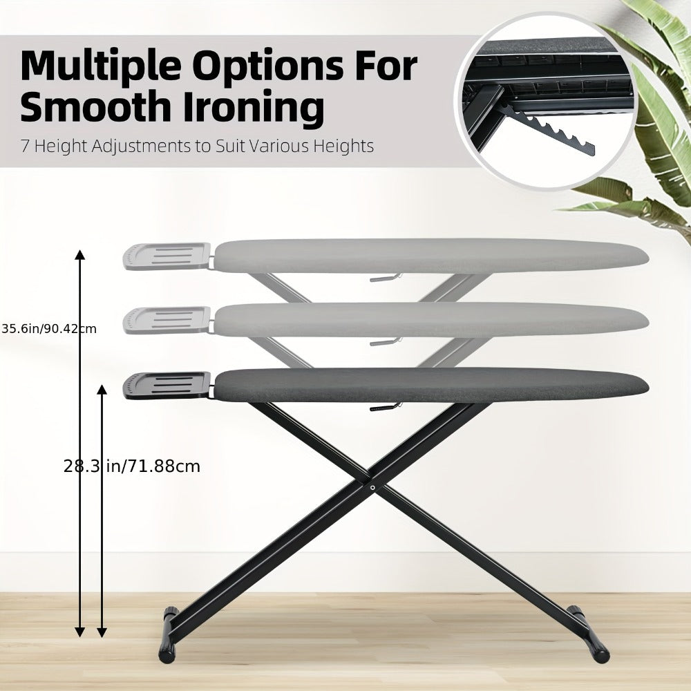 Full Size Ironing Board 43x13 In with Iron Rest, Adjustable Height & Thick Heat-Resistant Padded Cover, Sturdy Anti-Skid Metal Legs, Lightweight Freestanding Iron Board for Home La - product image 2