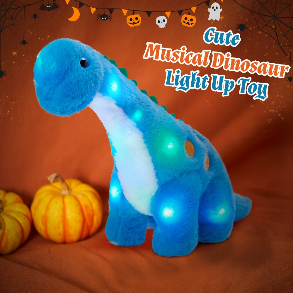 Dinosaur Stuffed Animal Plush Glowing Blue Dino with Music LED Light Up Soft Toy Glow in the Dark Birthday Gift for Kids Boys Girls Dinosaur Lovers for Home - product image 3