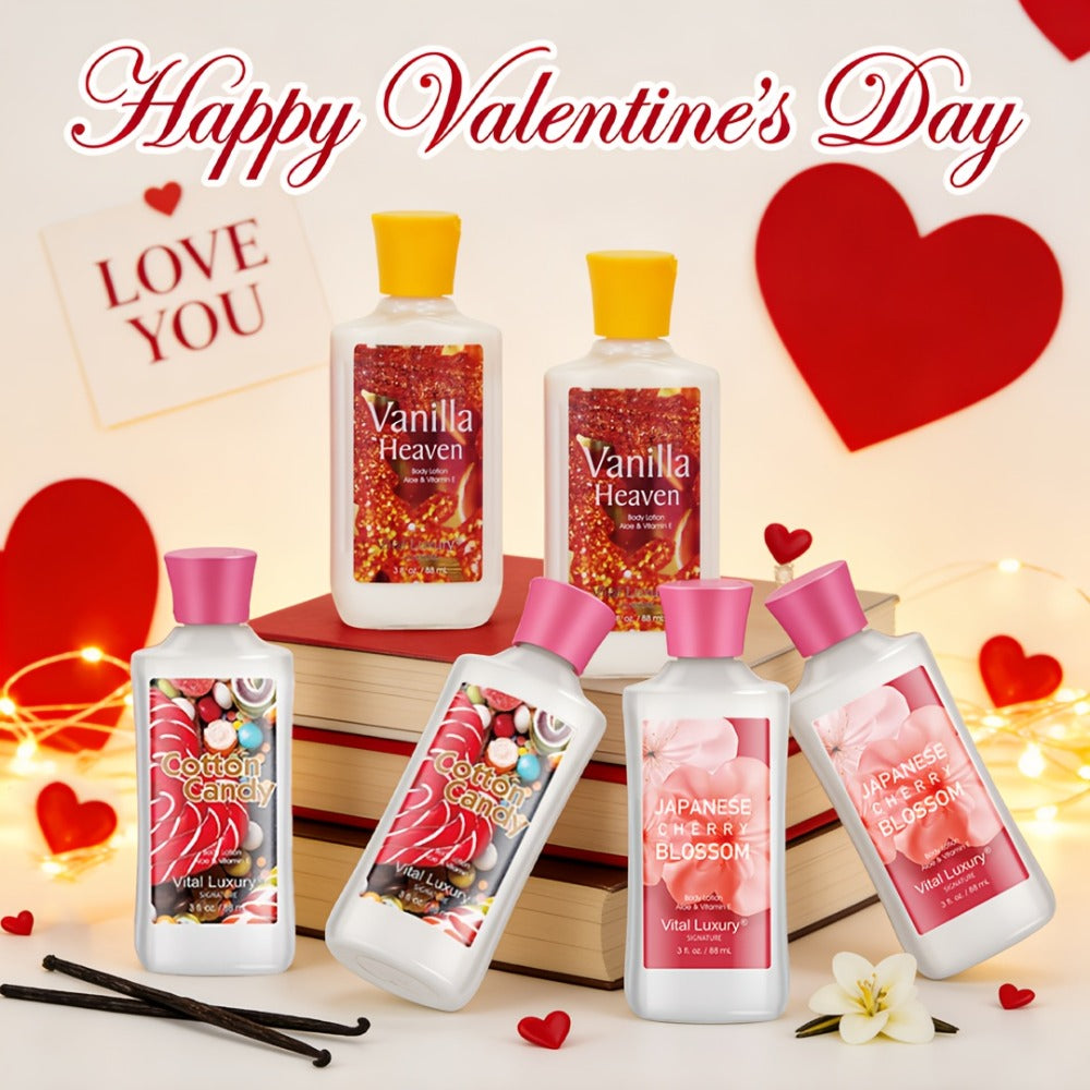 Scented Body Lotion & Hand Cream Vitamin C Glycerin Deep Moisturizing - Japanese Cherry Blossom Vanilla Cotton Candy Dry Skin Hydrating Lotion Women Men All Skin Types Gift - product image
