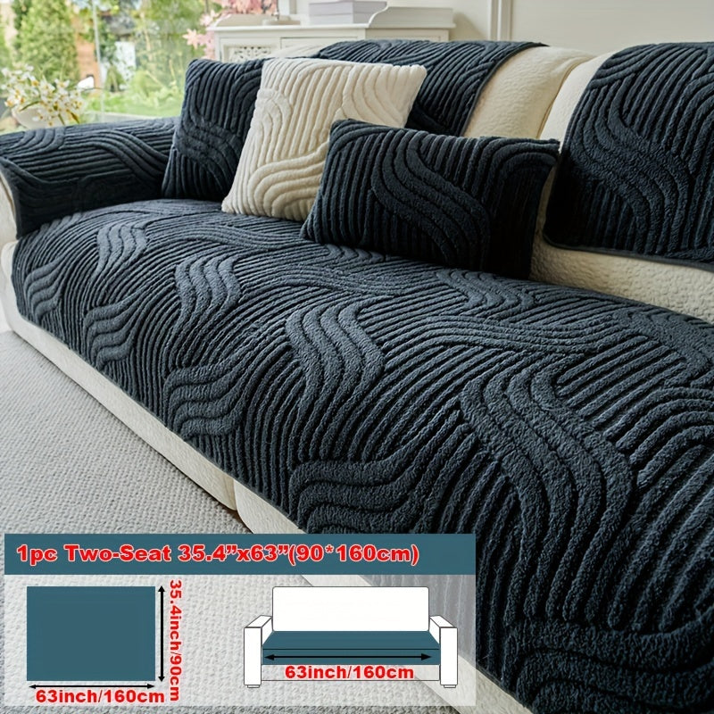 Stretch Velvet Sofa Cover Non-Slip | Plush Shu Velveteen Couch Slipcover, Modern Luxury Pet Friendly Machine Washable, 2 3 4 Seat, Armrest & Pillowcase, Living Room Bedroom Office - product image 25