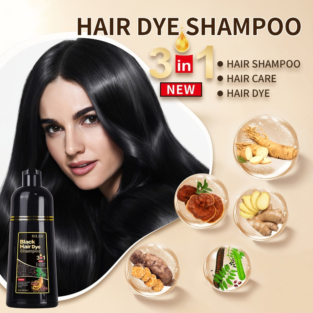 Grey Hair Coverage Shampoo 3-in-1 2-Pack 500ml Each — Instant Color in Minutes Ammonia Free Natural Herbal Formula, Lasts 30 Days, Black & Dark Brown for Men & Women All Hair Types - product image 10