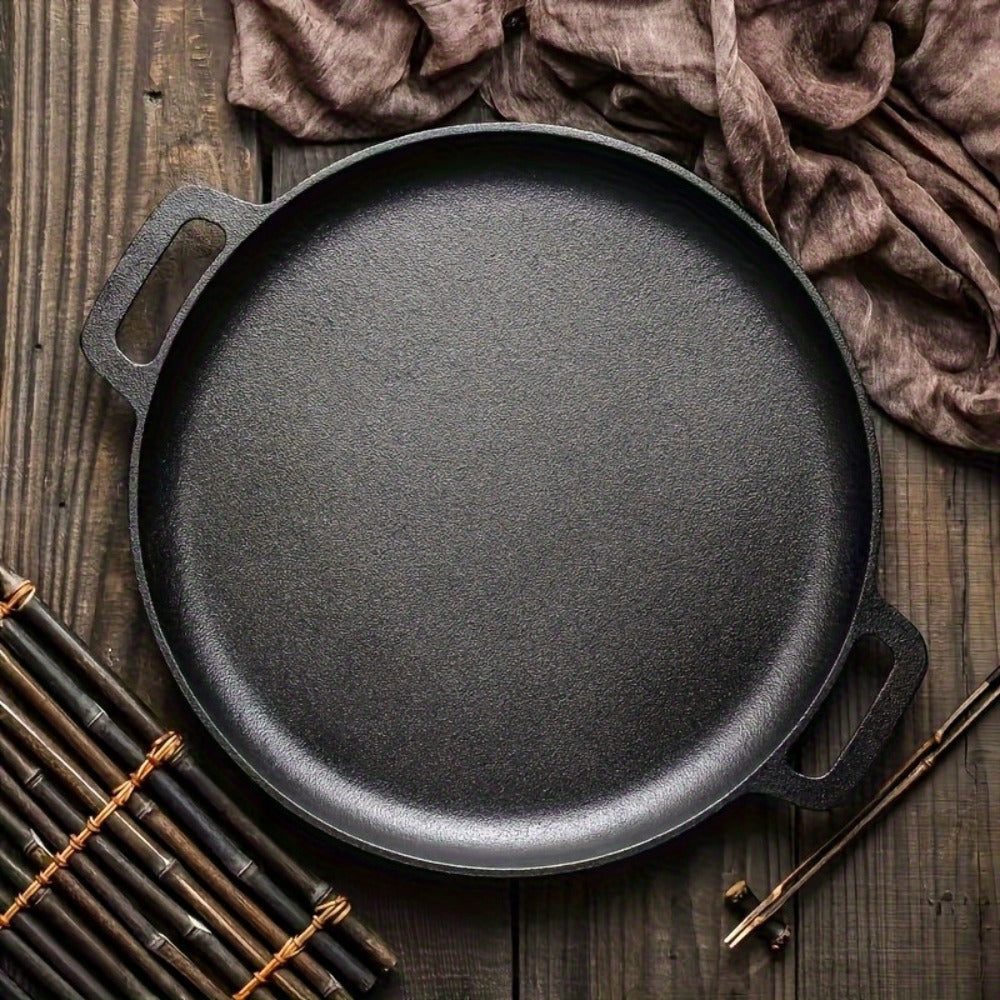 Pre-Seasoned Cast Iron Pan Set - Non-Stick Multifunctional Skillet for Pizza Home Kitchen Outdoor Cooking, Even Heating Compatible with All Stoves, 1/2/3 Piece Options - product image 13