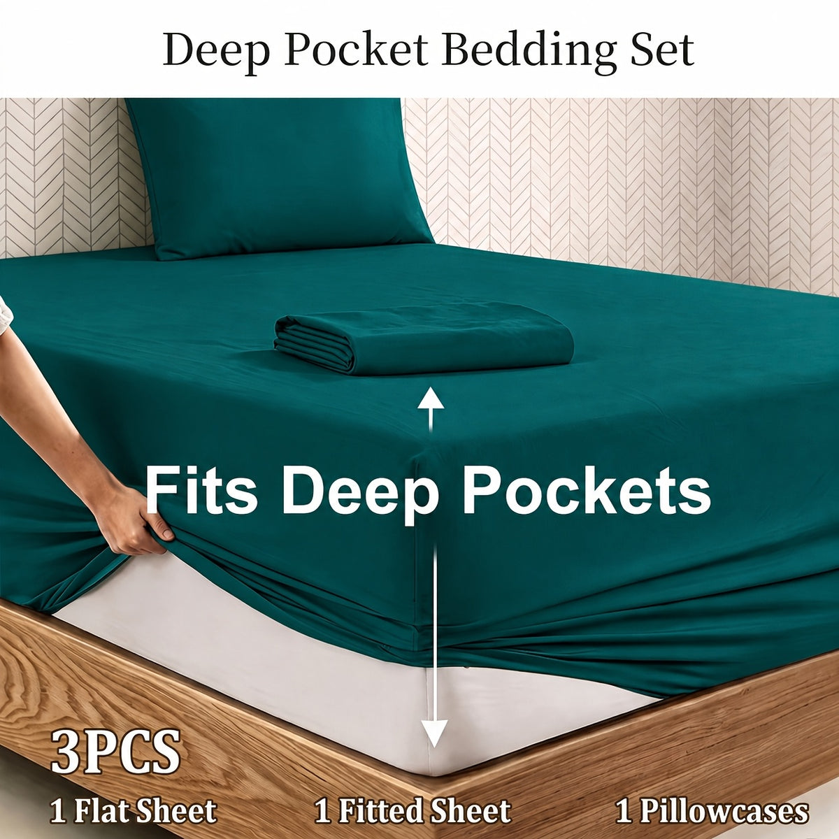 Deep Pocket Bed Sheet Set, Soft Brushed Fabric, Breathable All Season, Easy Care Kids Bedding, Great Christmas & Halloween Gift for Kids, Bedroom Dorm Use - product image 13