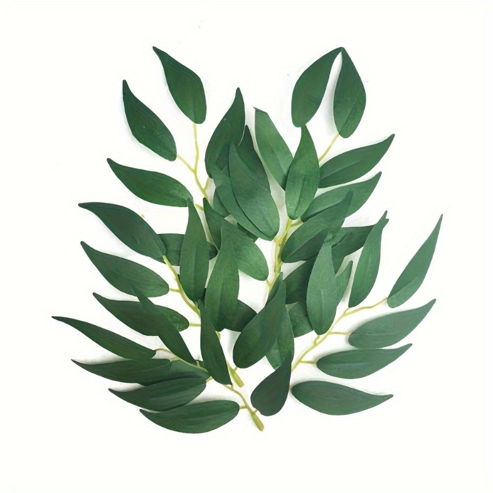 Artificial Ivy Leaves 100pcs Real Touch Faux Greenery Bulk, Realistic Plastic Willow Leaf for Wedding Home Decor DIY Wreaths Party Outdoor Decoration, Lush Ivy Vine Leaves Long Las - product image 2