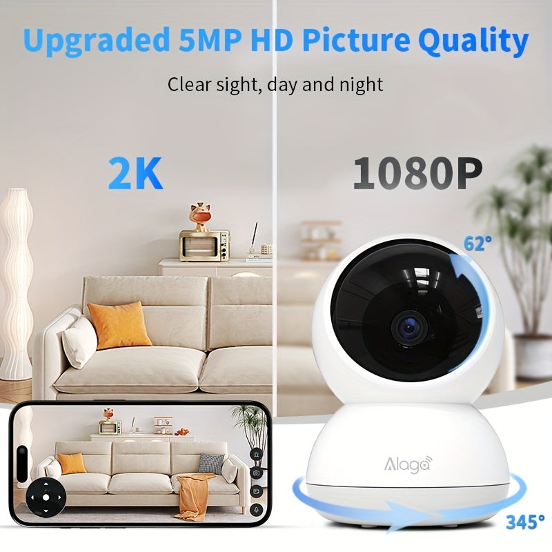 Alaga 2K Monitor with Camera and Audio - Indoor Security Camera, AI Motion Detection, 2.4G/5G Wifi, Night Vision, 2-Way Talk, Cloud/Sd Storage - product image 3