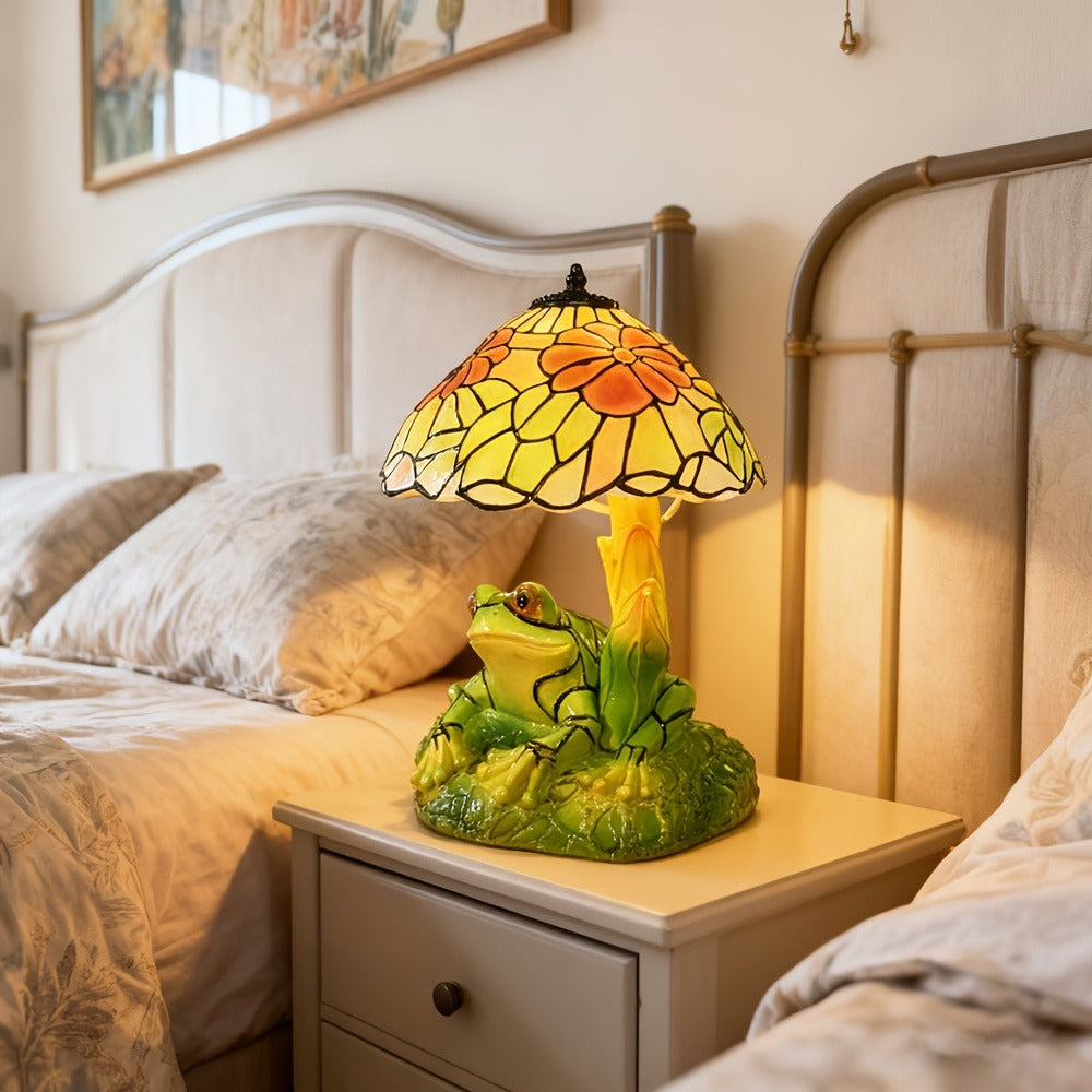 3D Frog Table Lamp Floral Painted Flower Night Light Warm Ambiance Home Decor Bedside Office Desk Study Decor Wedding Birthday Holiday Gift Cute Room Decor - product image 9