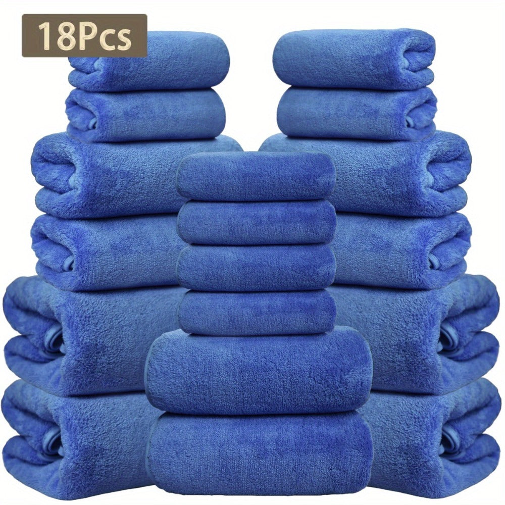 Coral Velvet Bath Towel Set 18pcs – 4 Bath Towels 4 Hand Towels 10 Washcloths Hotel Quality Soft Absorbent - product image 15