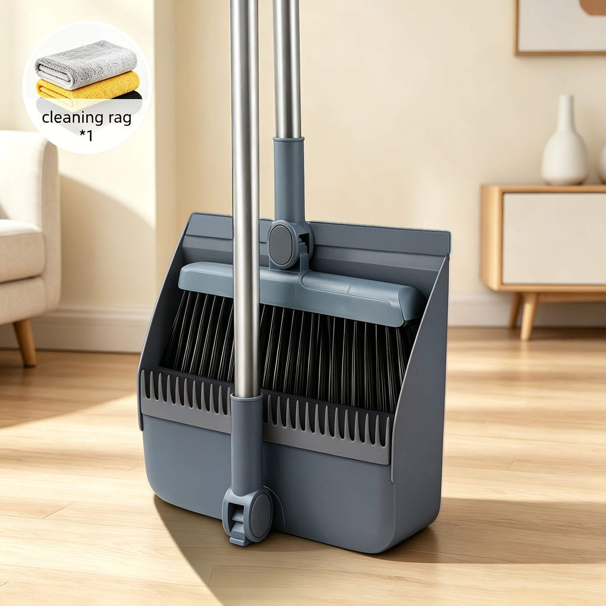 4In1/3In1/2In1 Upright Broom and Dustpan Combo, Long Handle Floor Sweeping Brush Set with Comb Teeth Dustpan, Garbage Bag Holder, Indoor Outdoor Cleaning Kit - product image 15
