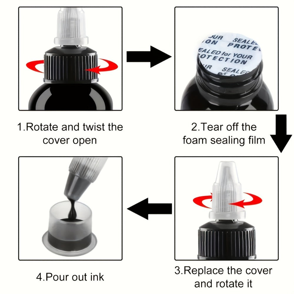 Tattoo Ink Set 14 Colors 1oz Per Bottle Premium Long-Lasting Fragrance-Free Vibrant Pigment Skin-Safe Body Art Ink for Outlining Shading Color Packing Tattoo Artists & Beginners - product image 7