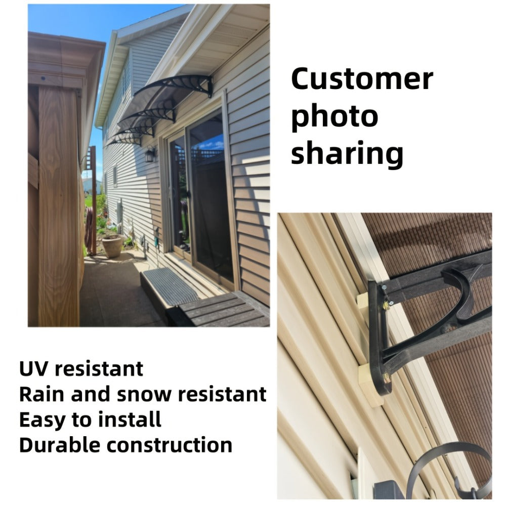 Door Window Awning Canopy 120x38 Inch Polycarbonate Rain Sun UV Snow Shield with Aluminum Bracket Easy Install Outdoor Porch Patio Entrance Shelter - product image 2