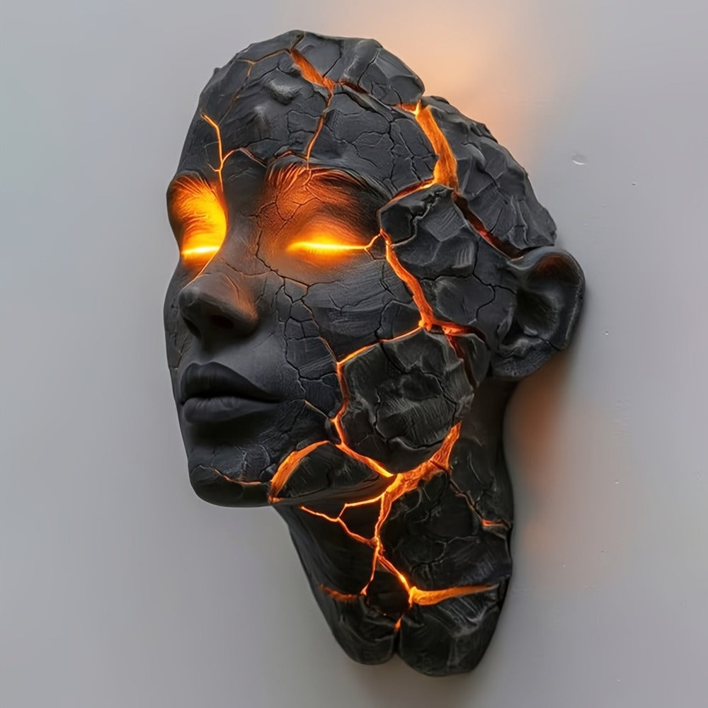3D Wall Lamp Shattered LED Night Light Broken Face Moving Effect – Gothic Plug-In Wall Decor Light for Bedroom, Living Room, Bar, Cafe & Game Room, Unique Home Lighting Gift - product image 6